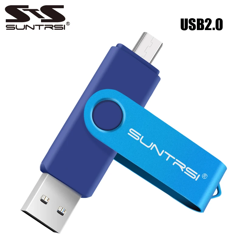 

Suntrsi Original OTG USB Flash Drive 32GB 16GB Pendrive for smart phone/Tablet/PC USB2.0 Swivel USB Stick 64GB 8GB Real Capacity