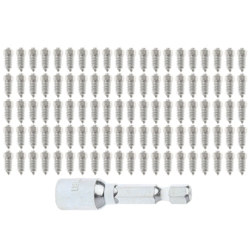 

100 Pcs 15mm Car SUV ATV Anti-Slip Screw Stud Wheel Tyre Snow Tire Spikes Trim