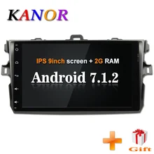 KANOR Android 7.1 Quad Core 2G 2din Car Radio for Toyota Corolla 2006 2007 2008 2009 2010 2011 2012 car stereo radio gps satnavi