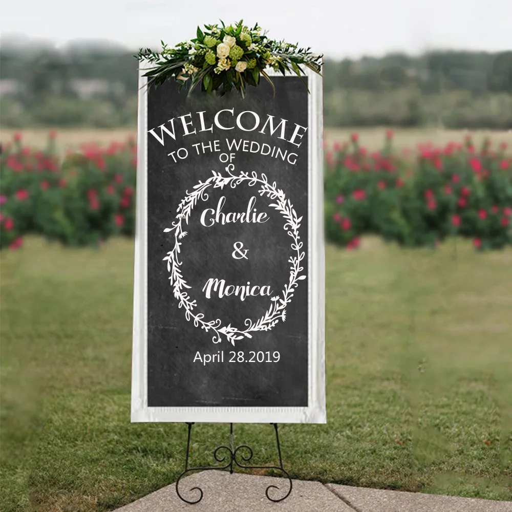 

Welcome To The Wedding Sticker Of Personalized Decal DIY Custom Wedding Decor Chalkboard Sign Decal Wedding Decals