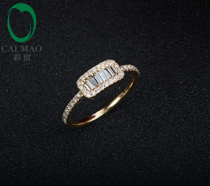 

Free shipping Exquisite 0.33ct Diamonds 14kt Yellow Gold Eternal Ring Jewelry