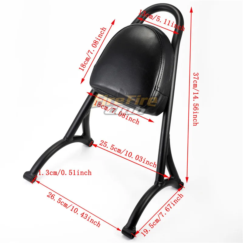 Для Harley Sportster XL 883 1200 04-16 мотоцикл короткий пассажирский Сисси Бар спинка w/Pad черный