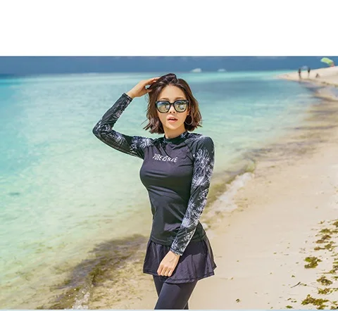 as picture Rashguards для мужчин и женщин 3 шт. рубашка с длинными рукавами шорты брюки купальники для пар серфинг для купания Костюмы Гидрокостюмы Новинка - Цвет: as picture