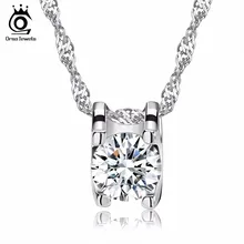 ORSA JEWELS Элегантный квадратный кулон с блестящим сердцем и огранкой стрелы прозрачный CZ Популярные циркониевые подвески ожерелья для женщин ON05