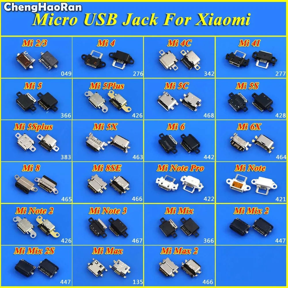 Разъем Micro USB ChengHaoRan для Xiaomi Mi 2 3 4 4A 4I 5 5S Plus 5Plus 5splus 5C 6 6X 8 8SE штепсельная вилка