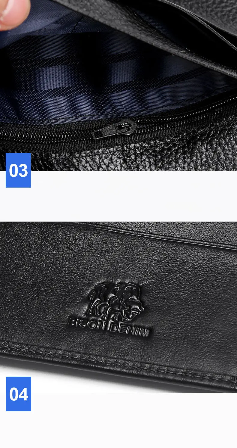 Бизон джинсовый из натуральной кожи кошелек Для мужчин длинные Бизнес тонкий бумажник корова кожаный кошелек-клатч сумка мужской карты ID