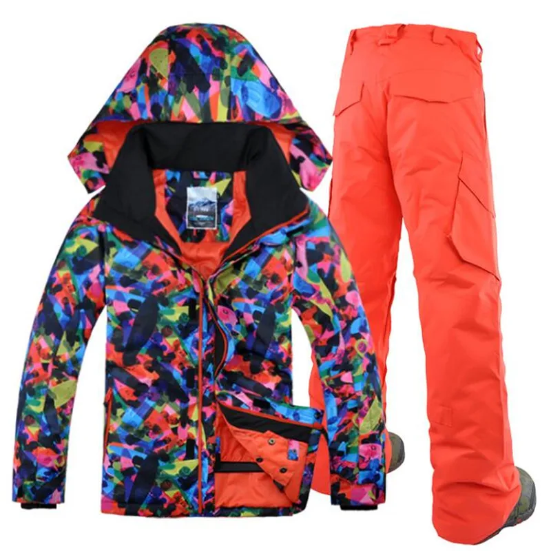Waterproof And Wind Proof Men ski suit + Pants Snowboard Jacket Men