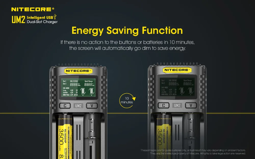 Nitecore UM2 UM4 USB QC зарядное устройство интеллектуальная схема глобальная страховка Li-Ion AA AAA 18650 14500 21700 20700 зарядное устройство