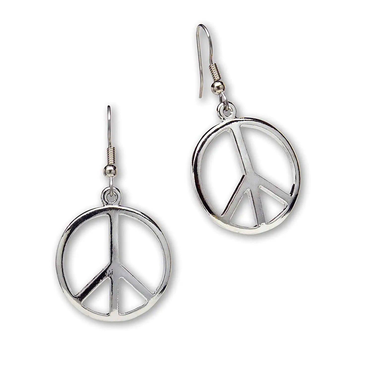

Hippie Peace Sign Dangle Earrings