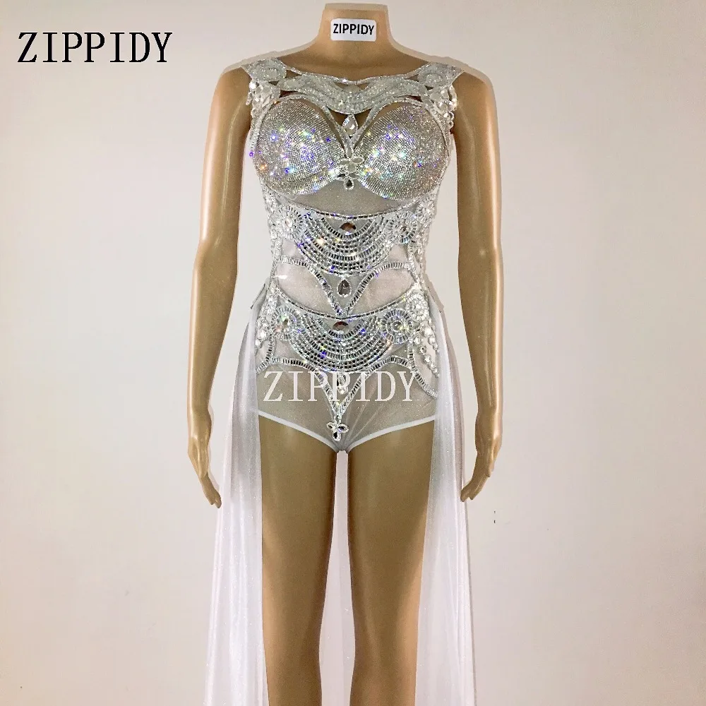 Боди женское с блестящими кристаллами 3 цвета|rhinestone costume|female singerstage wear |