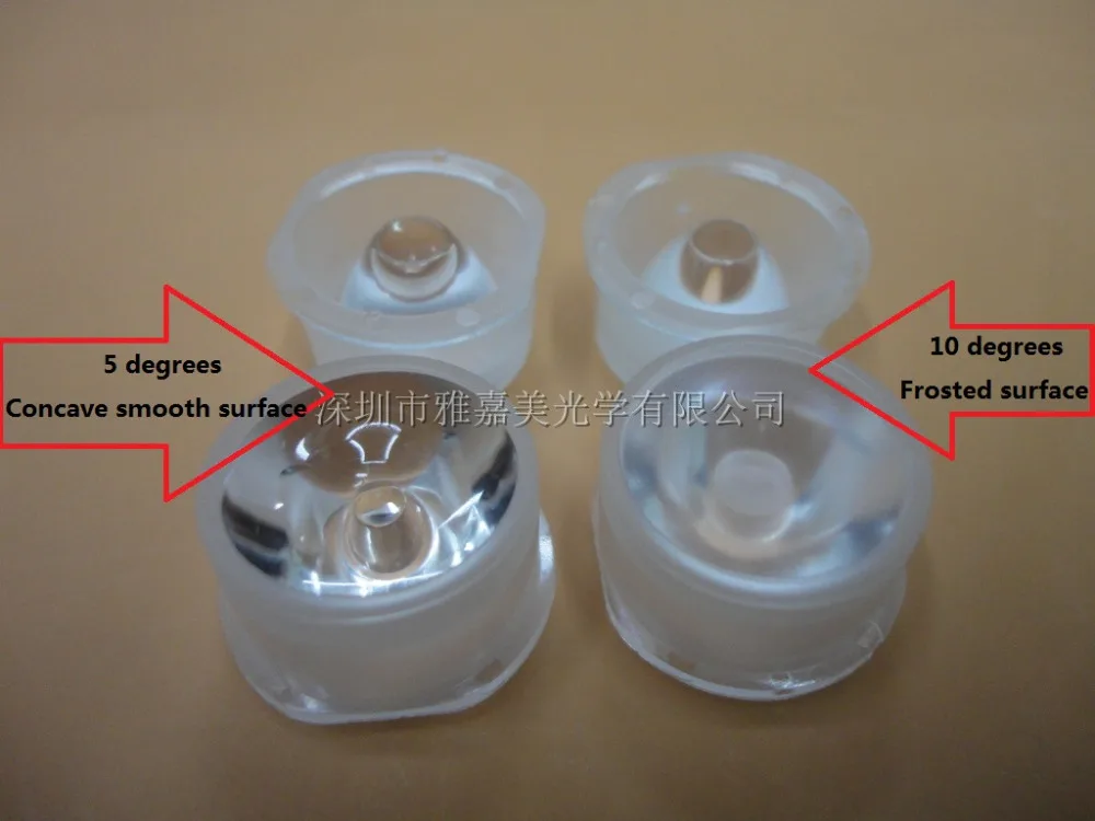 

XP-E2 XP-G2 lens Diameter 22.3mm*20.3mm, 5 degrees Concave smooth surface and 10 degrees Frosted surface, CREE XPG XPE LED lens
