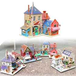 3D миниатюрный Британский деревянный дом сборки DIY Развивающие игрушки для детей 998