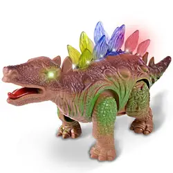 Электронных динозавров Игрушечные лошадки может ходить с голос световой Стегозавр моделирование Игрушечные лошадки для детей Подарки
