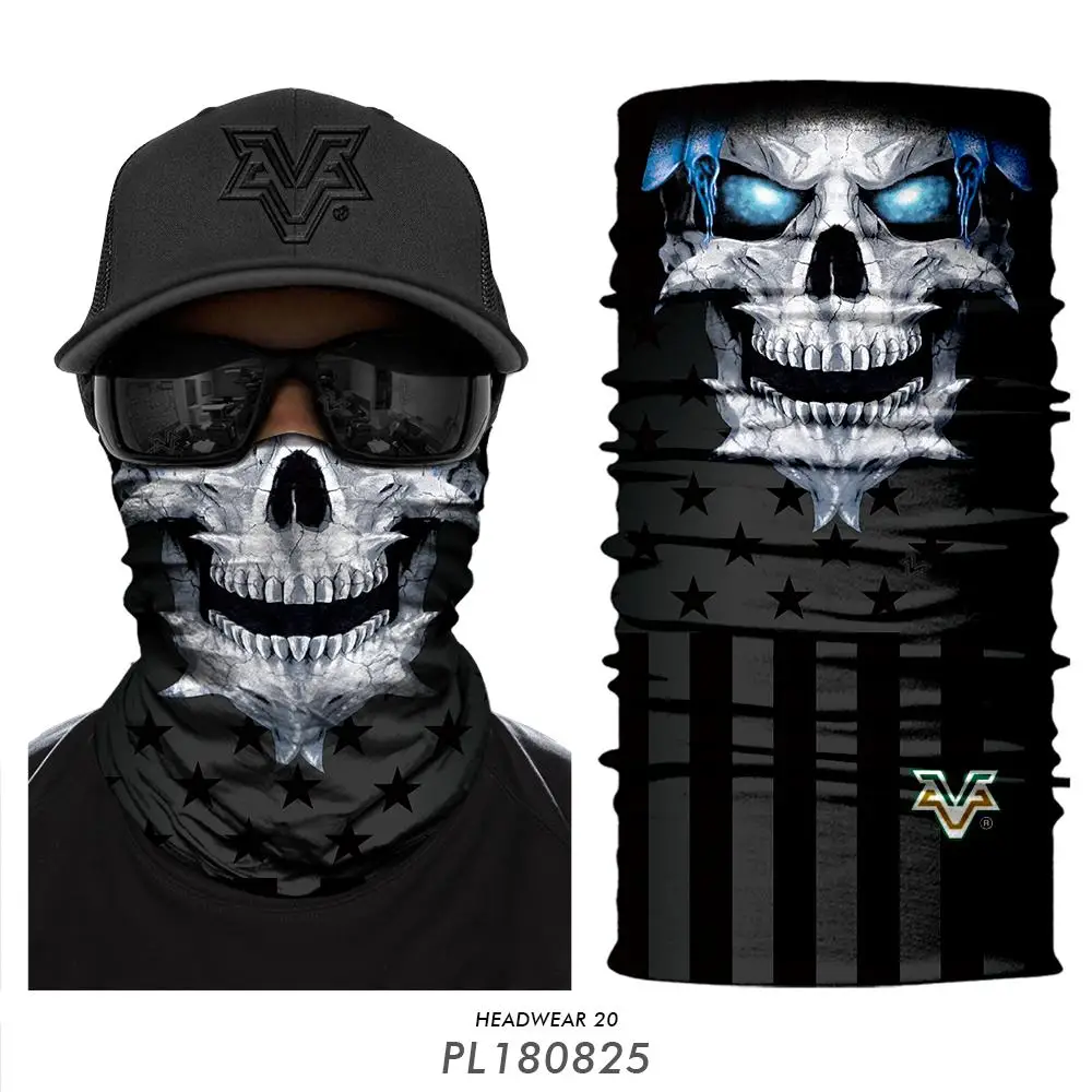 Motorcycle Skull Neck Gaiter Outdoors Hip-Hop Face Shield Cycling Tube Buffs Magic Bandana Face Shield Hiking Scarves Balaclava