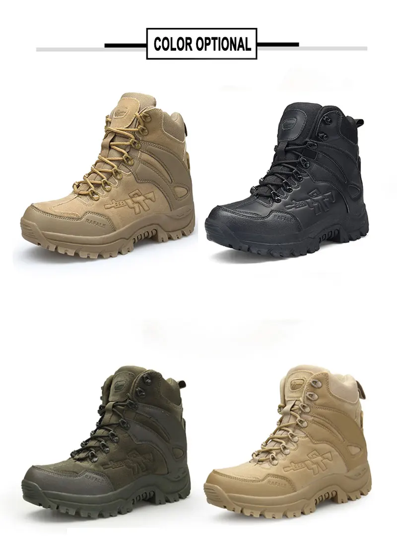 Брендовые мужские военные ботинки; мужские уличные водонепроницаемые ботинки до лодыжки; большие размеры; Мужская обувь в армейском стиле; кожаные безопасные рабочие ботинки