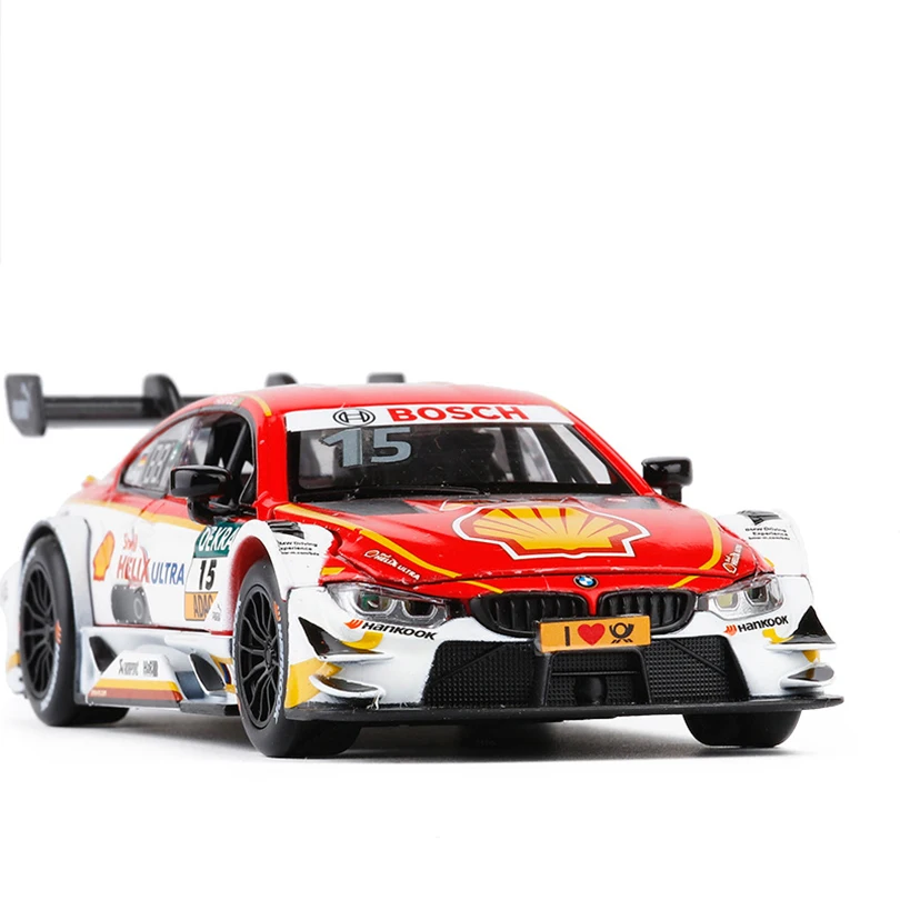 Goedkoop 1 32 M4 DTM Sport Auto Simulatie Speelgoed Auto Model Lichtmetalen Pull Back Kinderen Speelgoed Genuine License Collection Gift Off  road Voertuig