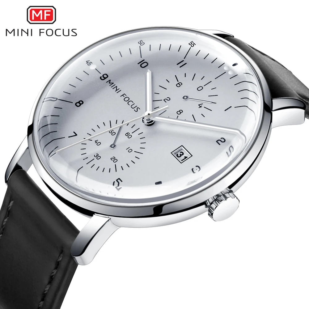Mini Focus Mannen Kijken Topmerk Luxe Quartz Horloges Mens Casual Mode Echt Leer Mannelijke Horloge Nieuwe Waterdichte Klok