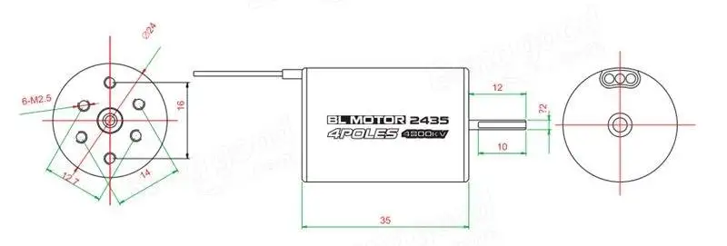 Racerstar 2435 водонепроницаемый бесщеточный Бессенсорный двигатель 4500/4800KV 25A ESC для 1/16 1/18 RC автомобилей