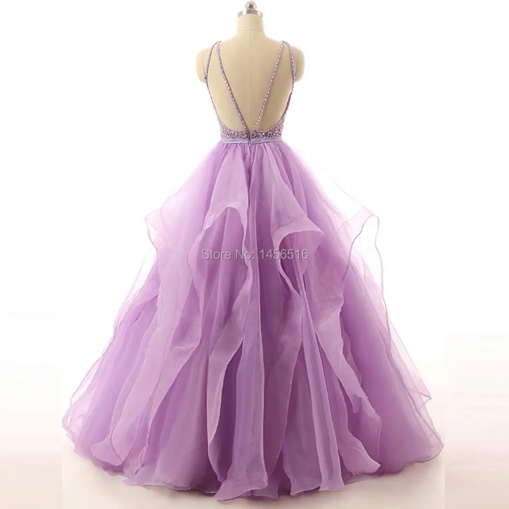 lilac ball gown