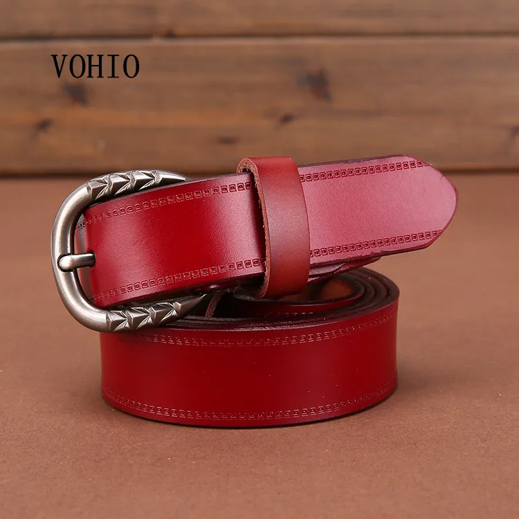 New 2017 Fashion Belts Woman Vintage Embossed cowskin real Leather Women Belts Brand Leisure