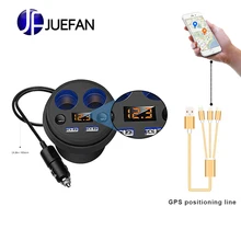 Автомобильное зарядное устройство, многофункциональный дисплей, напряжение 3.1A, 2 USB, автомобильный DC12-24V, автомобильная чашка, прикуриватель, разветвитель для gps DVR зарядки