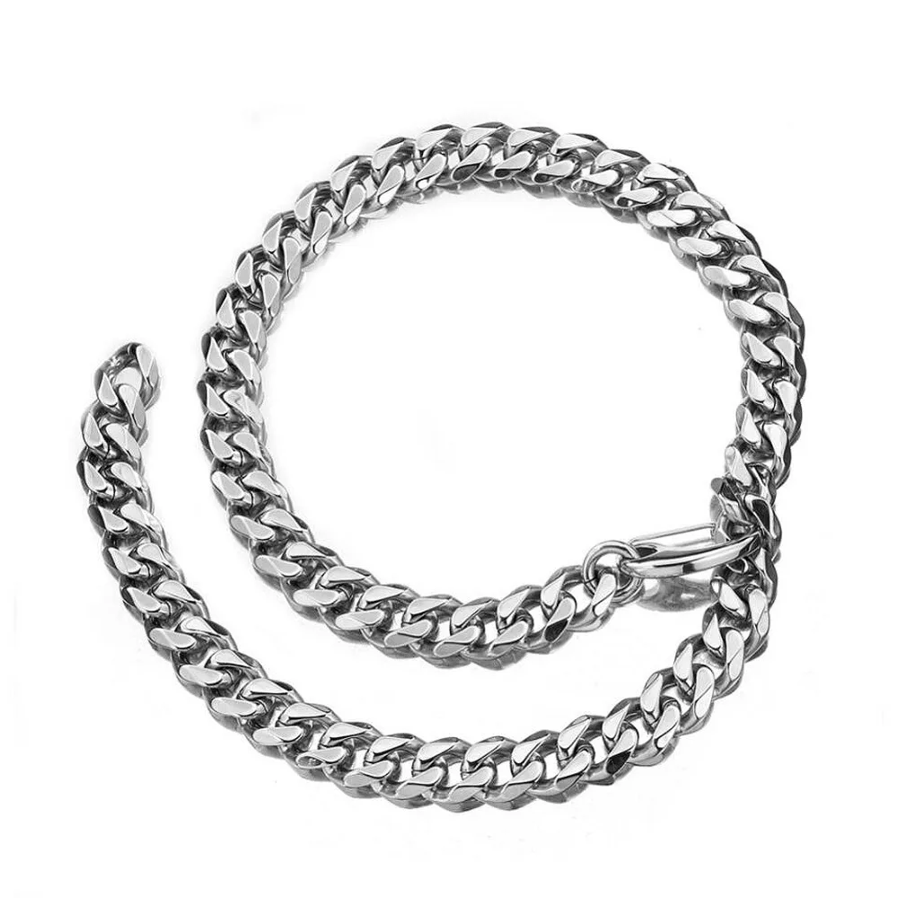 

Cuban Link Chain Xxxtentacion Hip Hop Miami Adjustable Choker with Tail 15/17/19mm Stainless Steel Curb Rapper Necklace for Men
