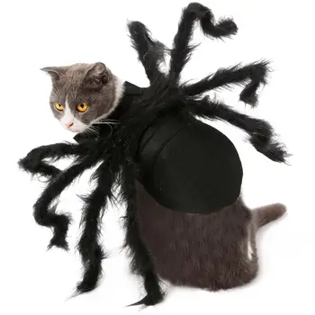 

Halloween Dog Costumes Horrible Black Spider Pet Dressing Up Funny Party Dog Clothes for Small Dogs Cat Costume Simulation Gift