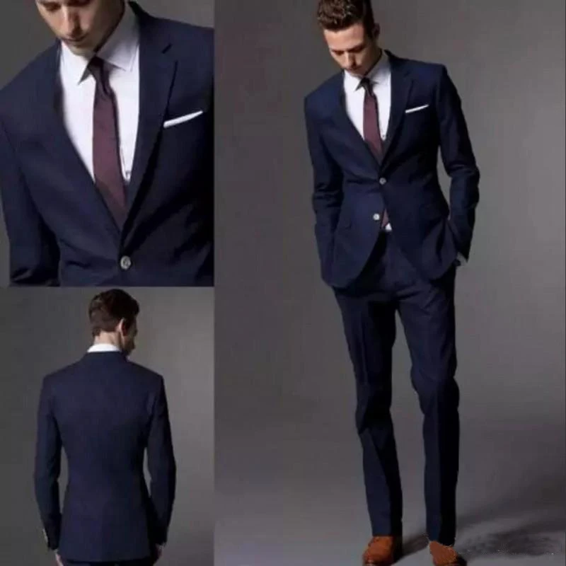 Новые Вечерние Смокинги Костюмы мужской свадебный костюм Slim Fit бизнес смокинг жениха смокинг для мужчин(куртка+ брюки