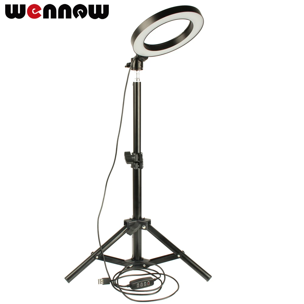 

Adjustable LED ring light 6" Live Video Selfie Ring Lamp Photographic Lighting With Tripod Camera Photo Studio Make up Desk lamp