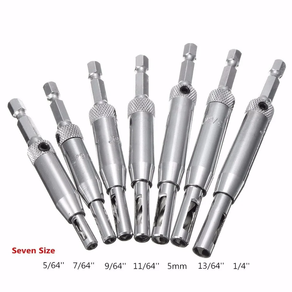 7Pcs Center drill bit Doors Self Centering Hinge Tapper Core Drill Bit Set Hole Puncher