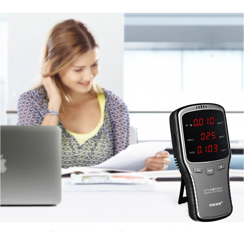 

Formaldeyde Detector HCHO TVOC PM1.0 PM2.5 PM10 Monitor Digital Gas Analyzer Household Air Quality