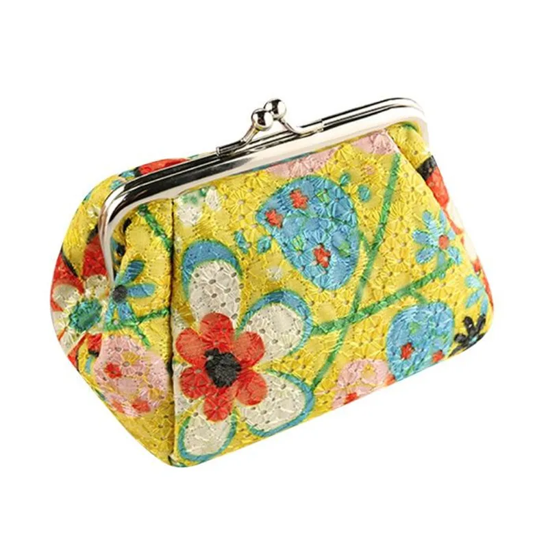 Mujer señora Retro Vintage flor pequeña cartera Hasp bolso Monedero Bolsas Para Moedas De Mulhere Cambio De Monedero Billetera a1