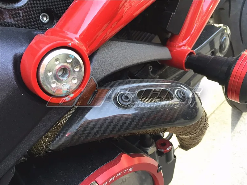 Крышка выхлопного коллектора для Ducati Monster 696 795 796 1100 полностью углеродное волокно саржа