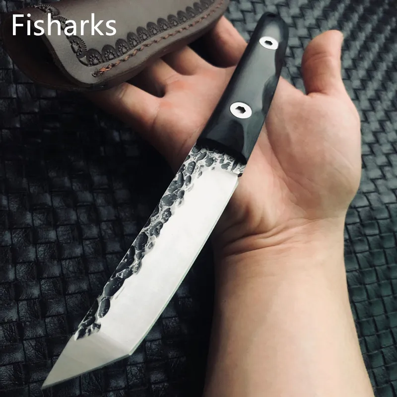 

TANTO Handmade Fixed Blade Military Tactical Hunting Knife for Outdoor Camp Survival Knives Wilderness Combat Katana SelfDefense