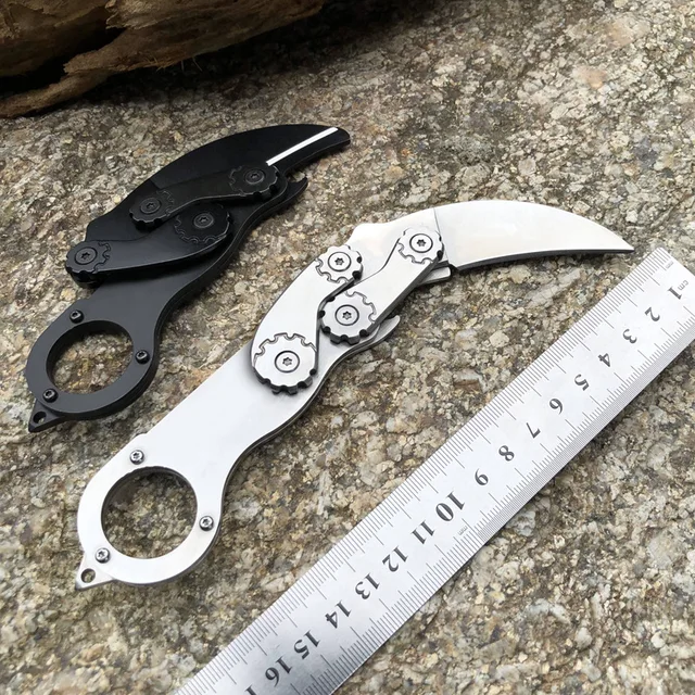 $13.99 Portable Survival Foldable Morphing folding CS claw knife multifunctional mechanical claw knives self-defense ring CS game