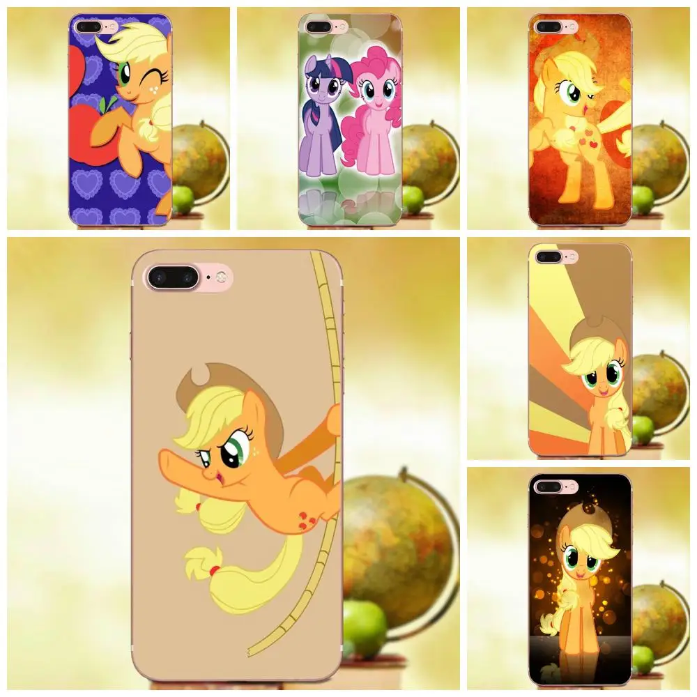 TPU Cases Fundas For Samsung Galaxy Note 2 3 4 5 8 9 S3 S4 S5 S6 S7 S8 S9 mini Edge Plus Cartoon Yellow My Little Pony Applejack