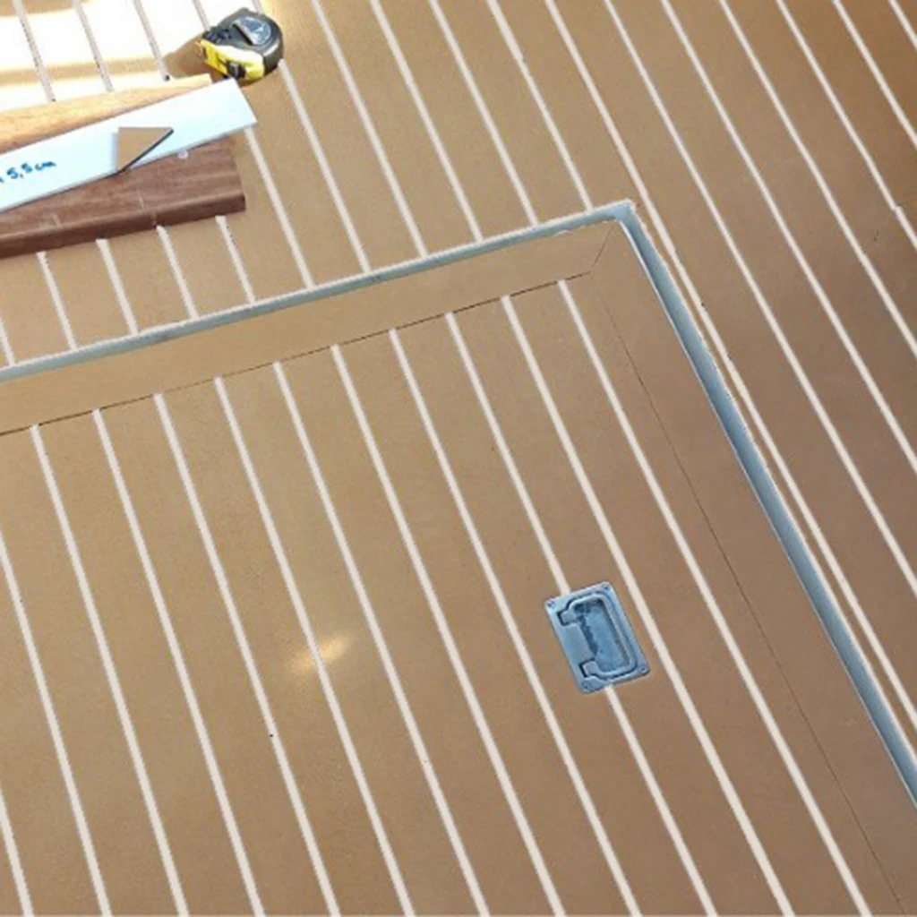 6MM Self Adhesive EVA Foam Teak Sheet Marine Boat Yacht Synthetic Decking Foam Floor Mat Flooring Black Lines