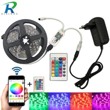 Wifi 5 м 10 м 15 м RGB СВЕТОДИОДНАЯ лента SMD 5050 Светодиодная лента светильник водонепроницаемая лента DC 12 В Гибкая неоновая лента с управлением Wifi