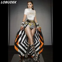 Бар ночной клуб женщины певица танцор костюм(боди+ шаль) танцевальные наряды сексуальное современное, для танцевальных выступлений сценическая одежда танцевальная одежда