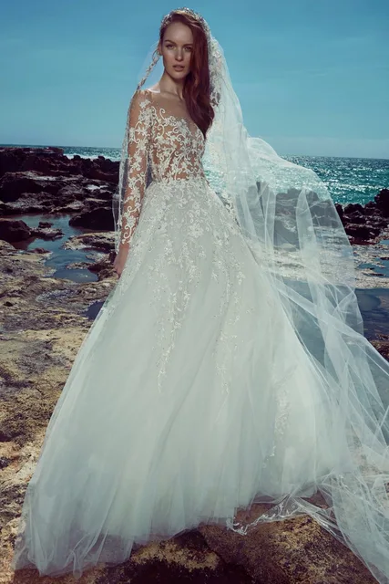 Zuhair Murad Bridal Wear Gown Robe De Mariage Y See Through Body Zuhair Murad Bridal Wear Gown Robe De Mariage Y See Through Body Formal Long Sleeves Bride