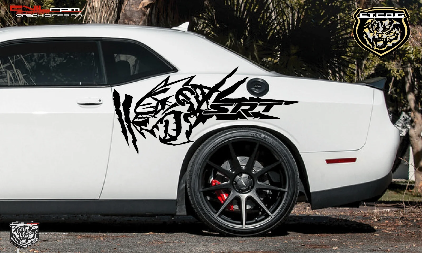 

For 1Set/2Pcs Side fender vinyl decal sticker for Dodge challenger SRT Charger HELLCAT MOPAR