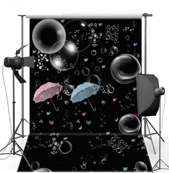 

Bubble Color Umbrella Black backdrop Vinyl cloth High quality Computer Print Children kids Backgrounds