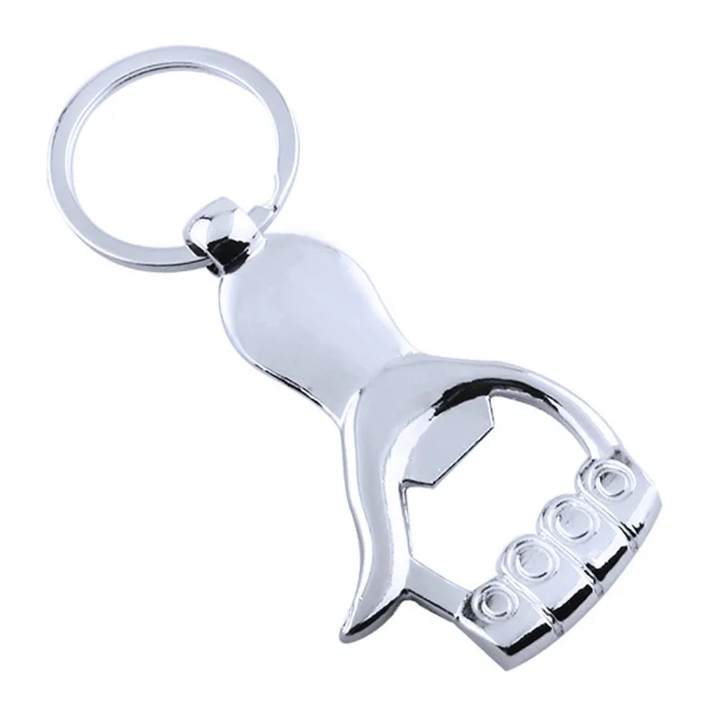 Thumb Up Hand Keychain shaped Bottle Opener zinc alloy Silver Color Key