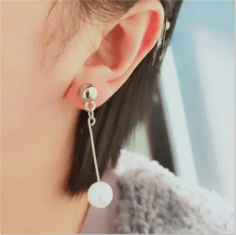 2021 Korean Version Of The Same Paragraph Fashion Models Imitation Pearl Earrings Tassel Jewelry Long Accessories Wome | Украшения и