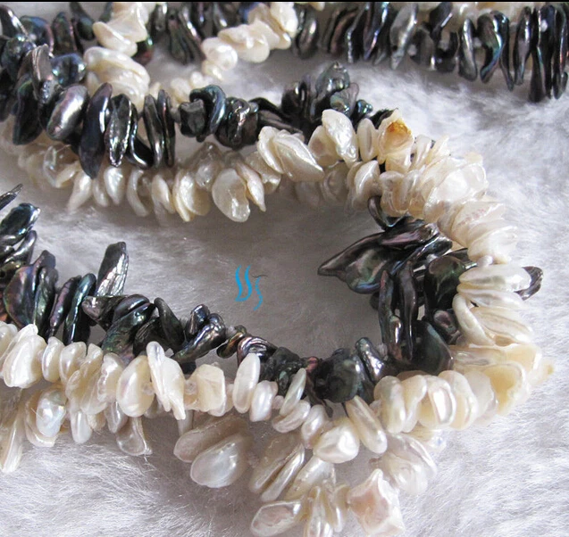 

hot sell new - S3855 4-7mm 3Row White Peacock Keshi Freshwater Pearl Necklace
