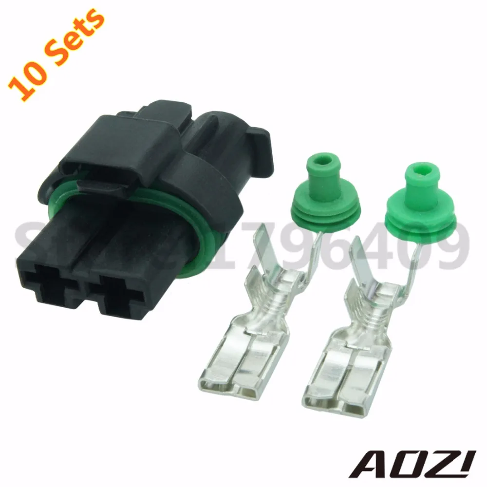 10 Sets Kit Automotive Waterproof Female Plastic 2 Pins Electrical