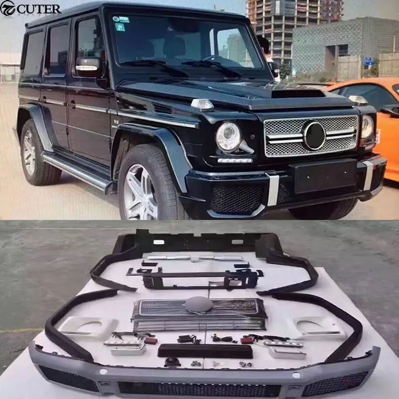 

Hot Car body kit PU Unpainted front bumper rear bumper Round eyebrows for Mercedes Benz G63 AMG BRABUS body kit