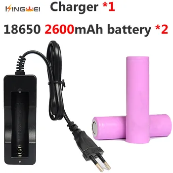 

2x2600mAh KingWei 18650 Rechargeable Lithium Battery For Samsung ICR18650-26F ICR18650 +1x803C Single Charger for 18650