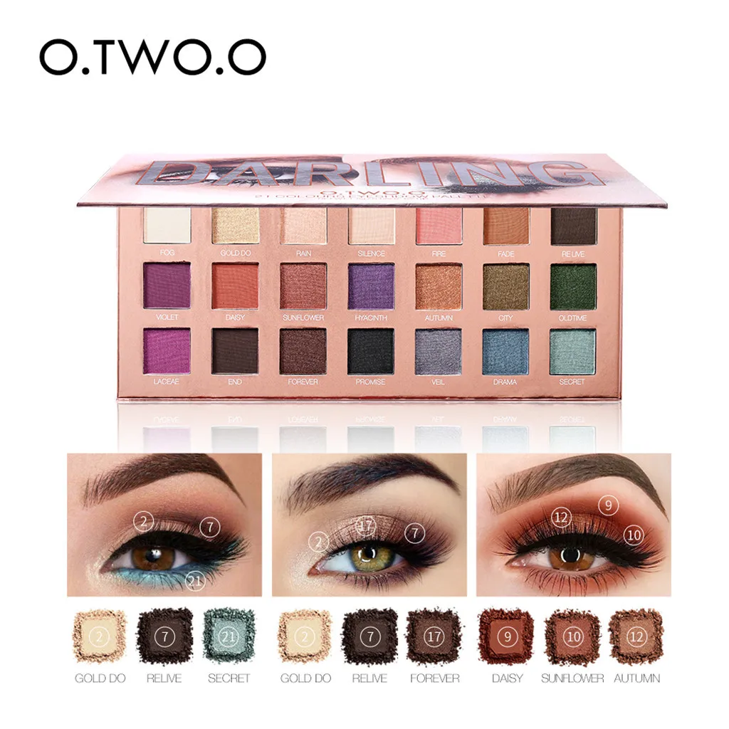 

O.TWO.O Eye Shadow Women's Multi-color Cosmetic Matte Eyeshadow Cream Make Up Palette Shimmer Sets 21 Colors Eye Shadow 19L0513