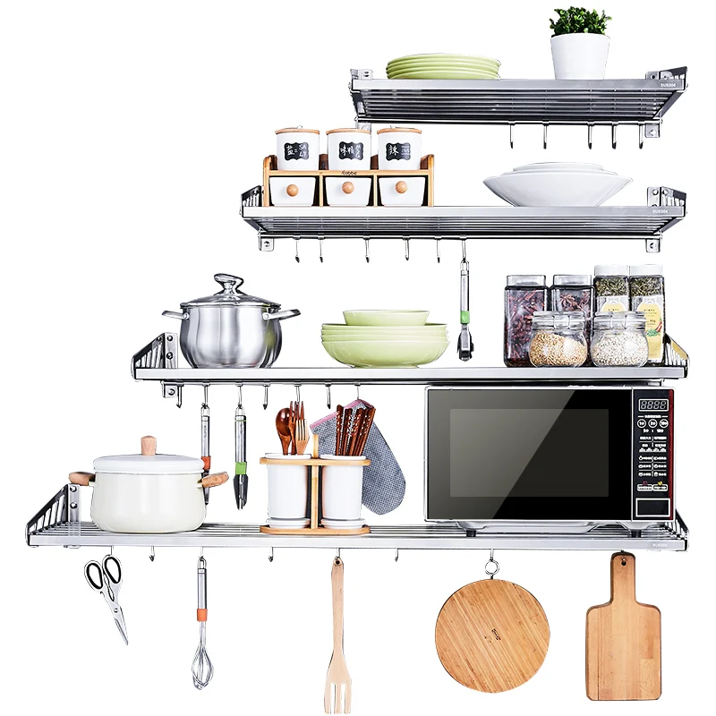  304 stainless steel kitchen frame wall hanging wall type microwave oven on the wall to collect the  - 32868206753